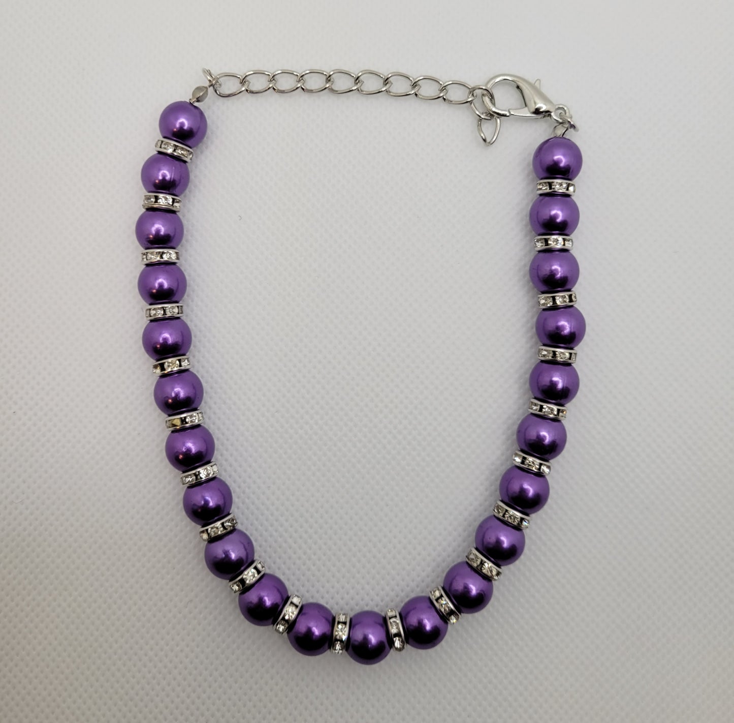 Purple Pearl Studded Silver Chain - Item #: 016