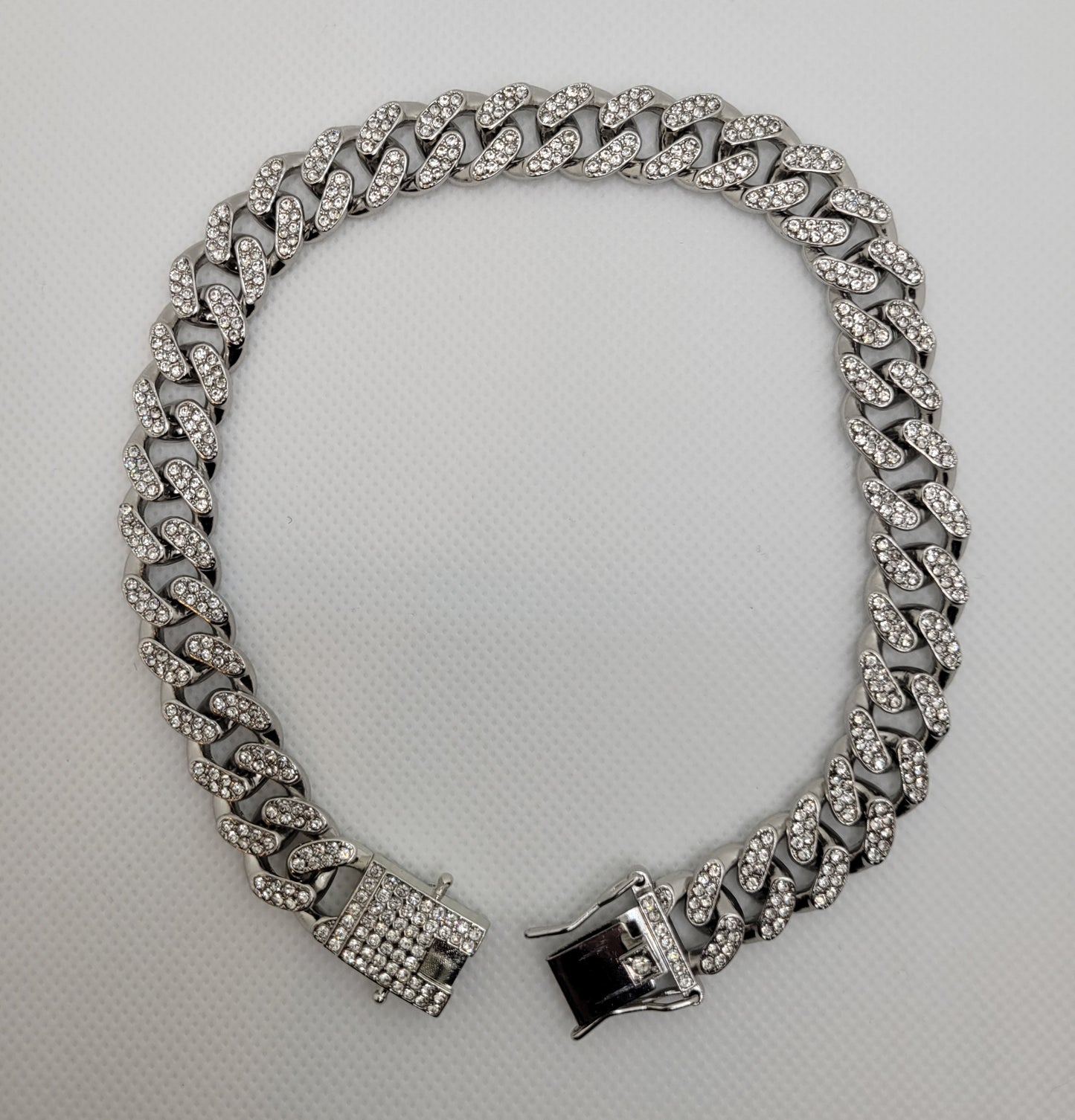 Silver Studded Cuban Link Chain - Item #: 026