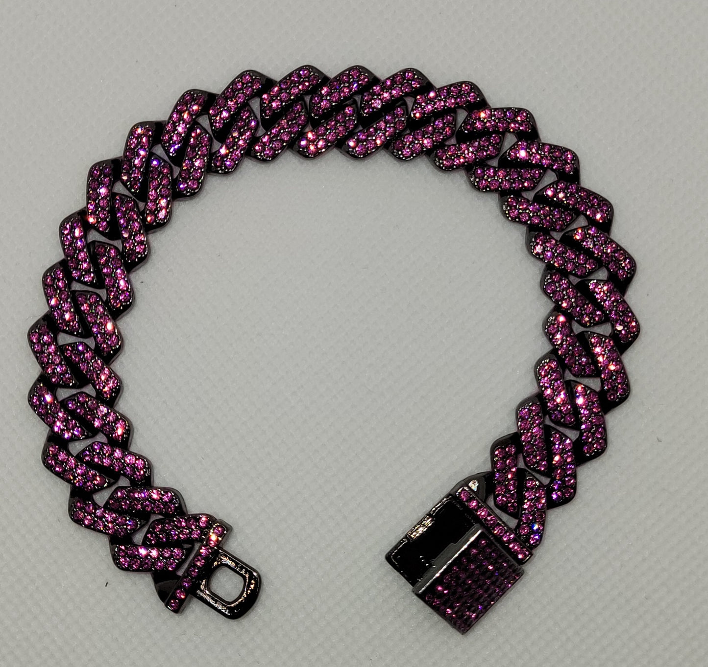 Purple Studded Cuban Link Chain - Item #: 018