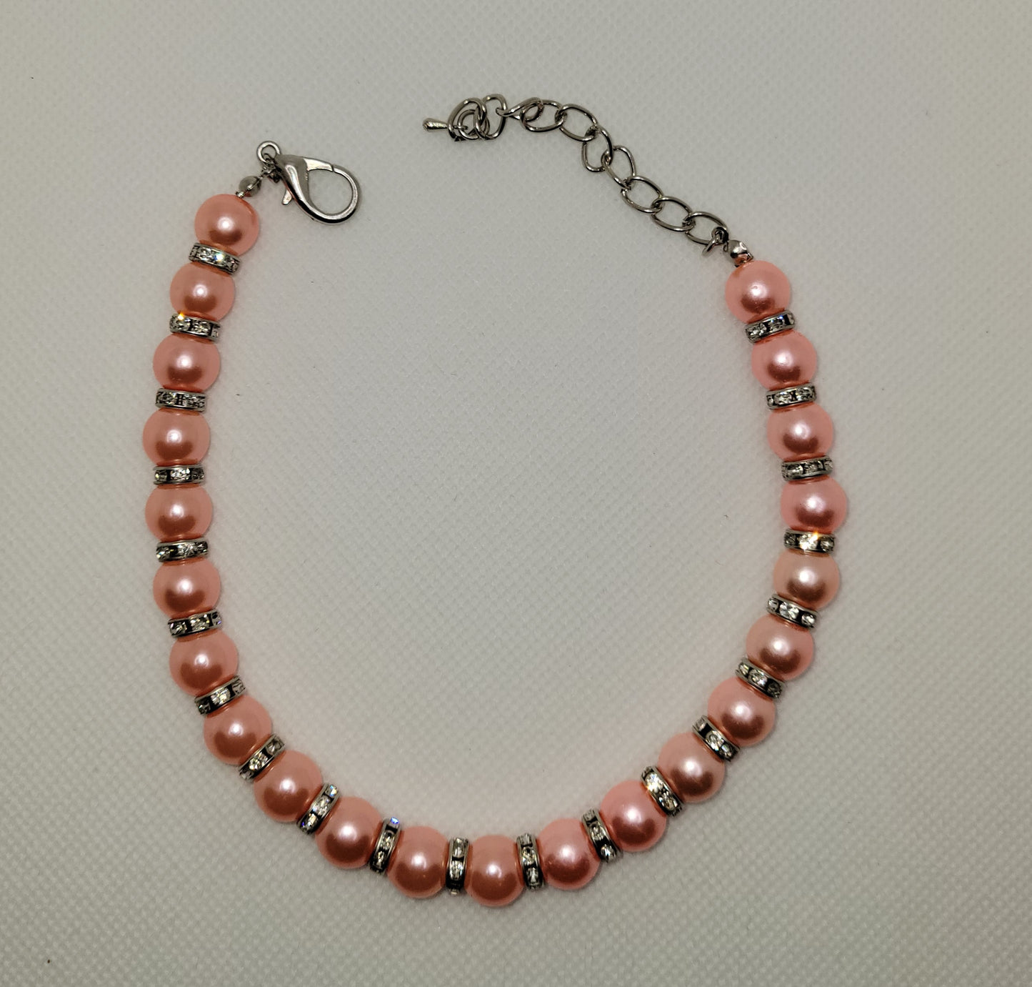 Pink Pearl Studded Silver Chain - Item #: 013