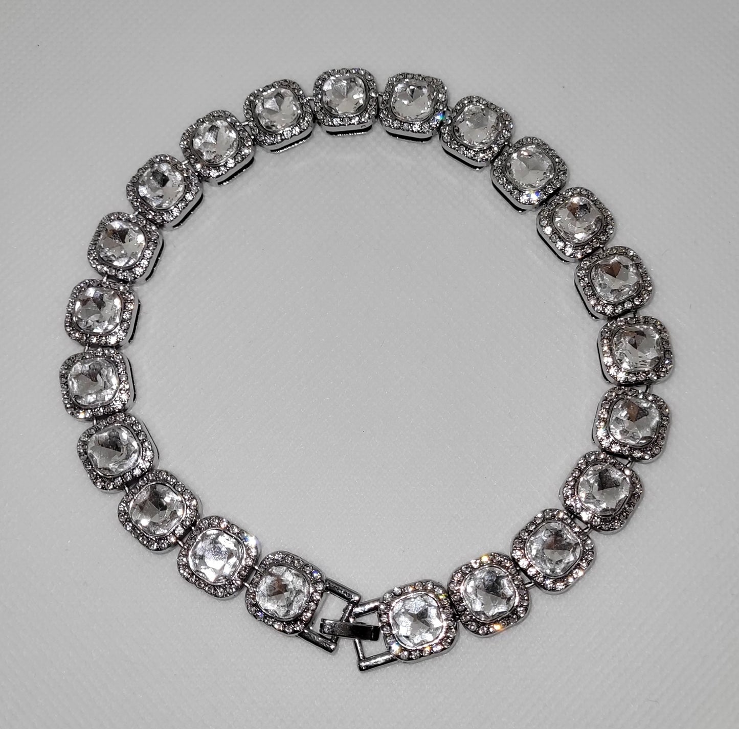 Silver Princess Cut Studded Chain - Item #: 022