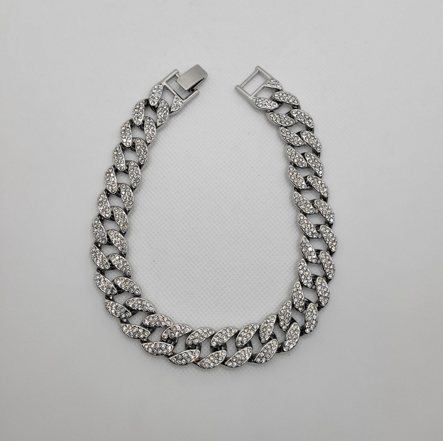 Silver Studded Cuban Link Chain (wider link) - Item #: 025