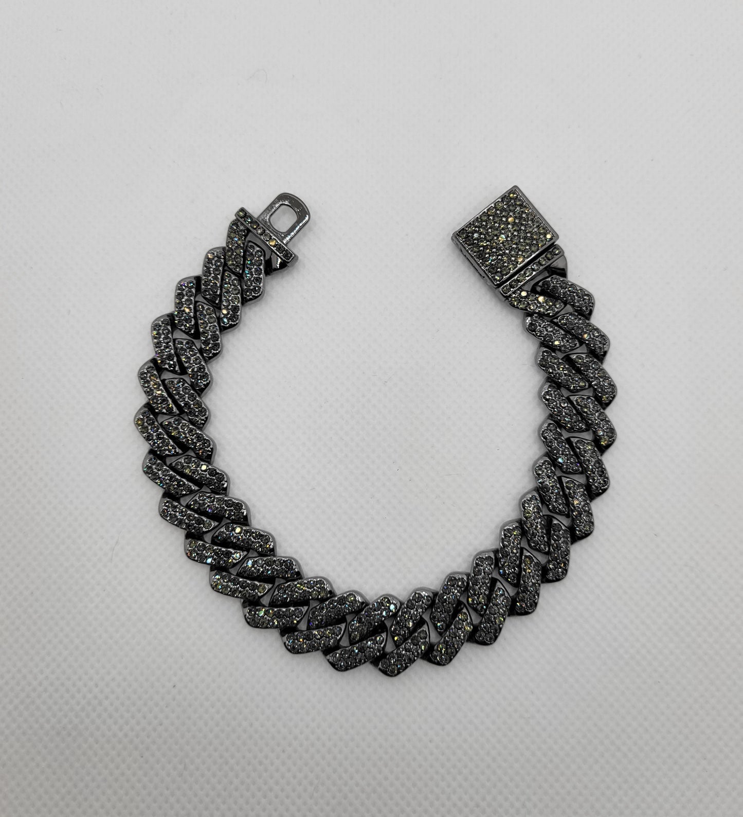 Black Studded Cuban Link Chain - Item #: 001