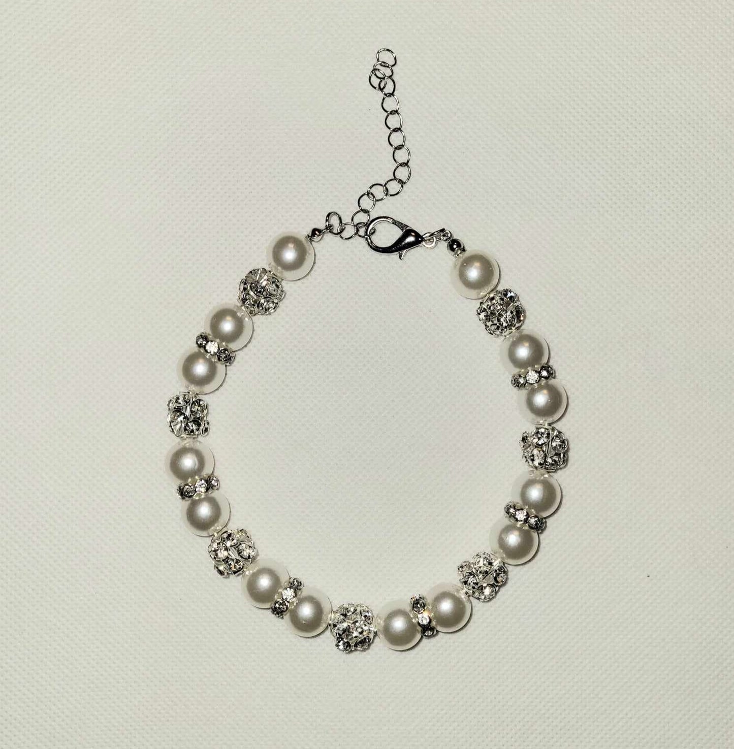 White Pearl Studded Pearl Silver Chain - Item #: 035