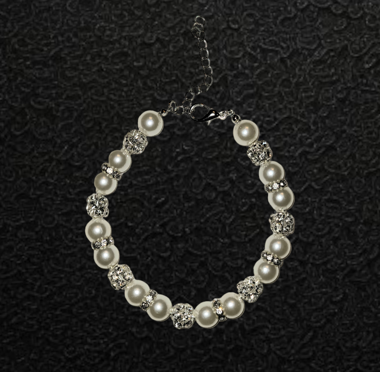 White Pearl Studded Pearl Silver Chain - Item #: 035