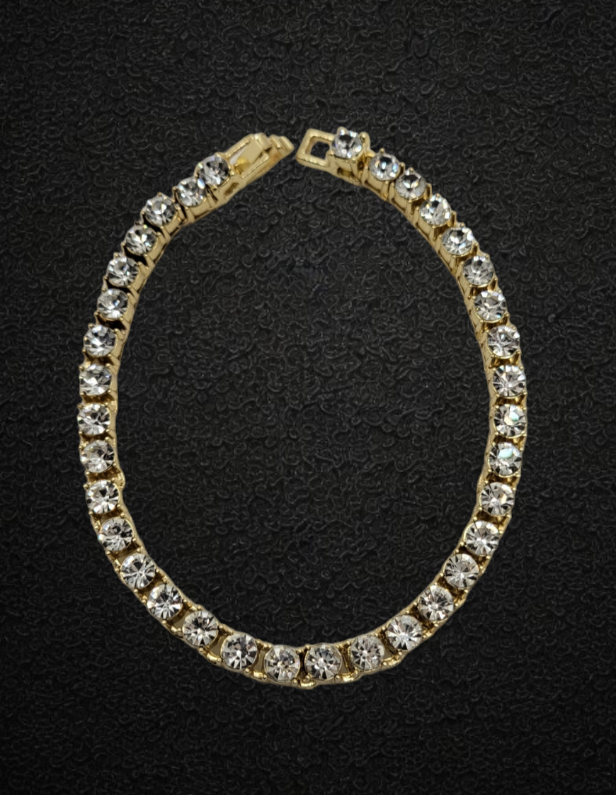 Gold Square Shaped Studded Chain - Item #: 007