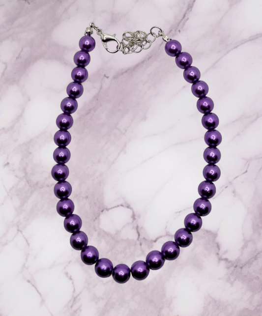 Purple Pearl Silver Chain - Item #: 015